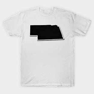 Black Nebraska Outline T-Shirt